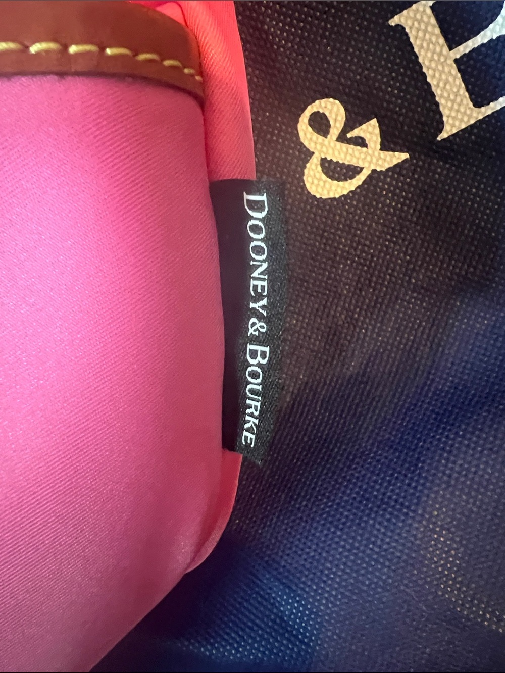 Dooney & Bourke Bright Pink Shoulder Tote leather trim - Picture 6 of 14